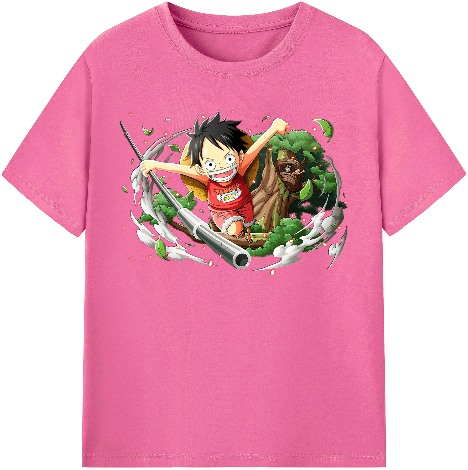 ワンピース モンキー・D・ルフィ ONE PIECE Monkey D. Luffy レディースカジュアルプリントTシャツ（綿100％）